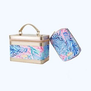 Lilly Pullitzer Train Cosmetic Case & Brush Set